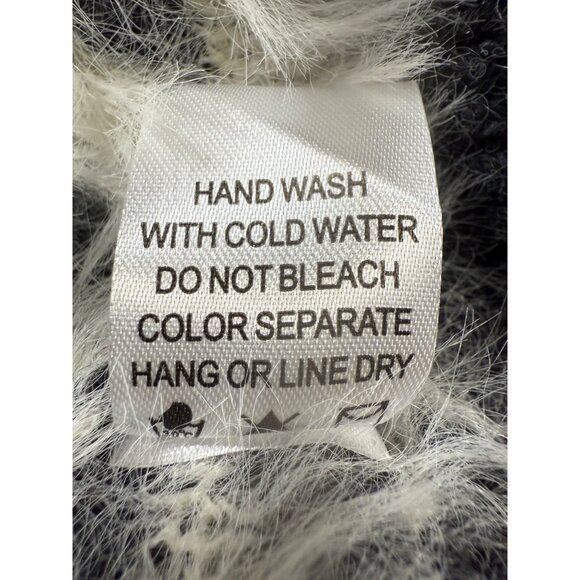 Threaded Leaf Fuzzy Leopard Print L Button-Down Cardigan Sweater Animal Eyelash - Picture 6 of 8